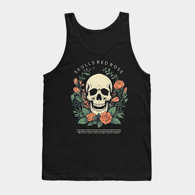 skull overgrown with flower plants Tank Top by haallArt